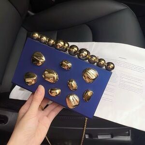 Gold Nugget Acrylic Clutch Bag